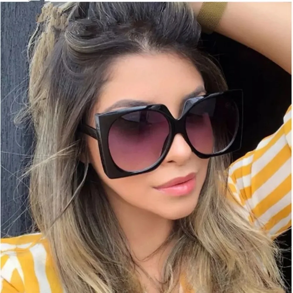 🆕 Classic Square Oversized Sunglasses Plastic Frames Retro Style